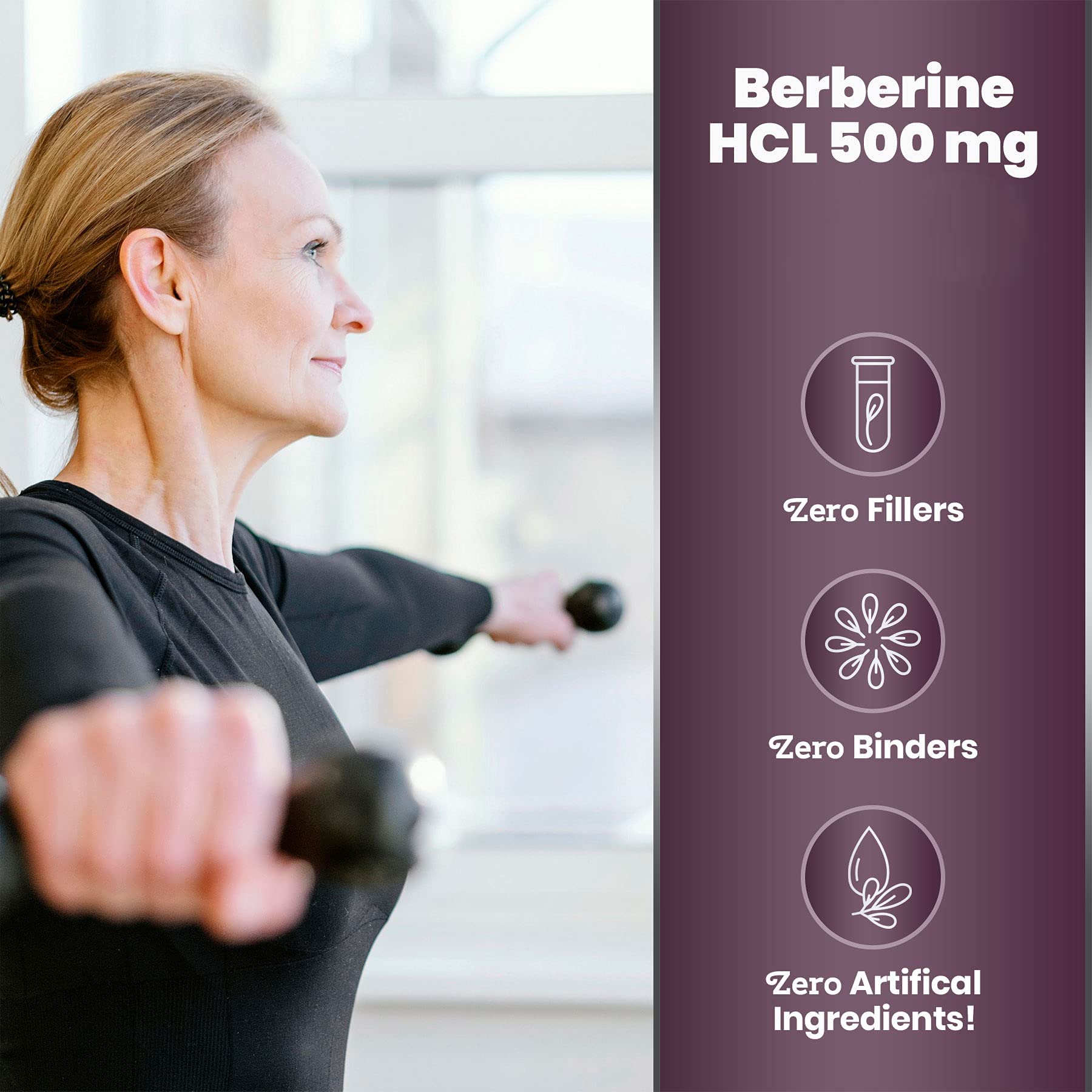 Lifestyle-friendly image showing berberine within a diet and exercise routine.