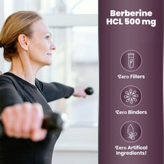 Lifestyle-friendly image showing berberine within a diet and exercise routine.