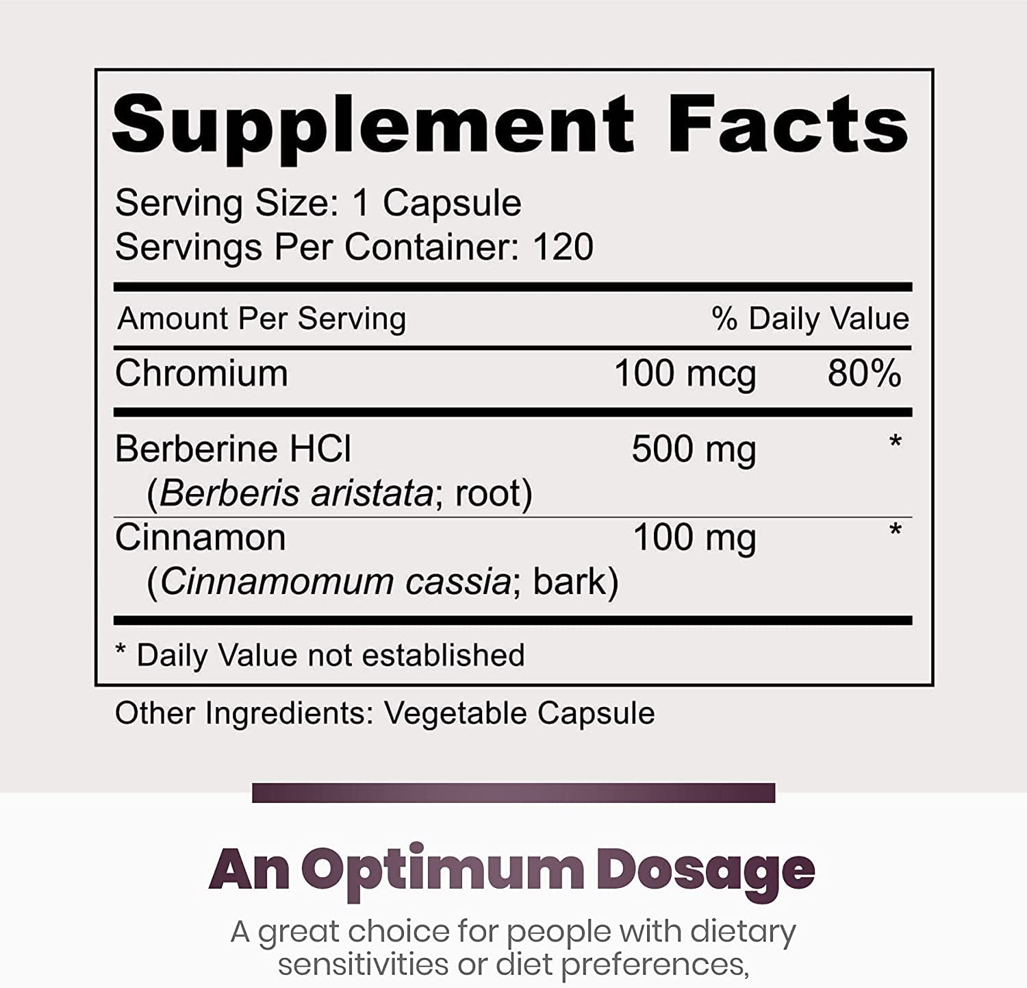 Berberine HCl 500mg capsules visible inside bottle for daily use
