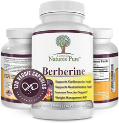 Berberine HCl front label highlights USA-made quality and the chromium cinnamon blend.