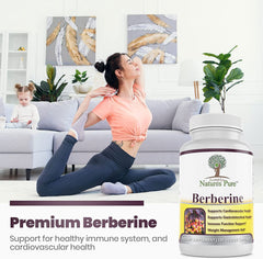 Made in USA label on Simply Natures Pure berberine bottle