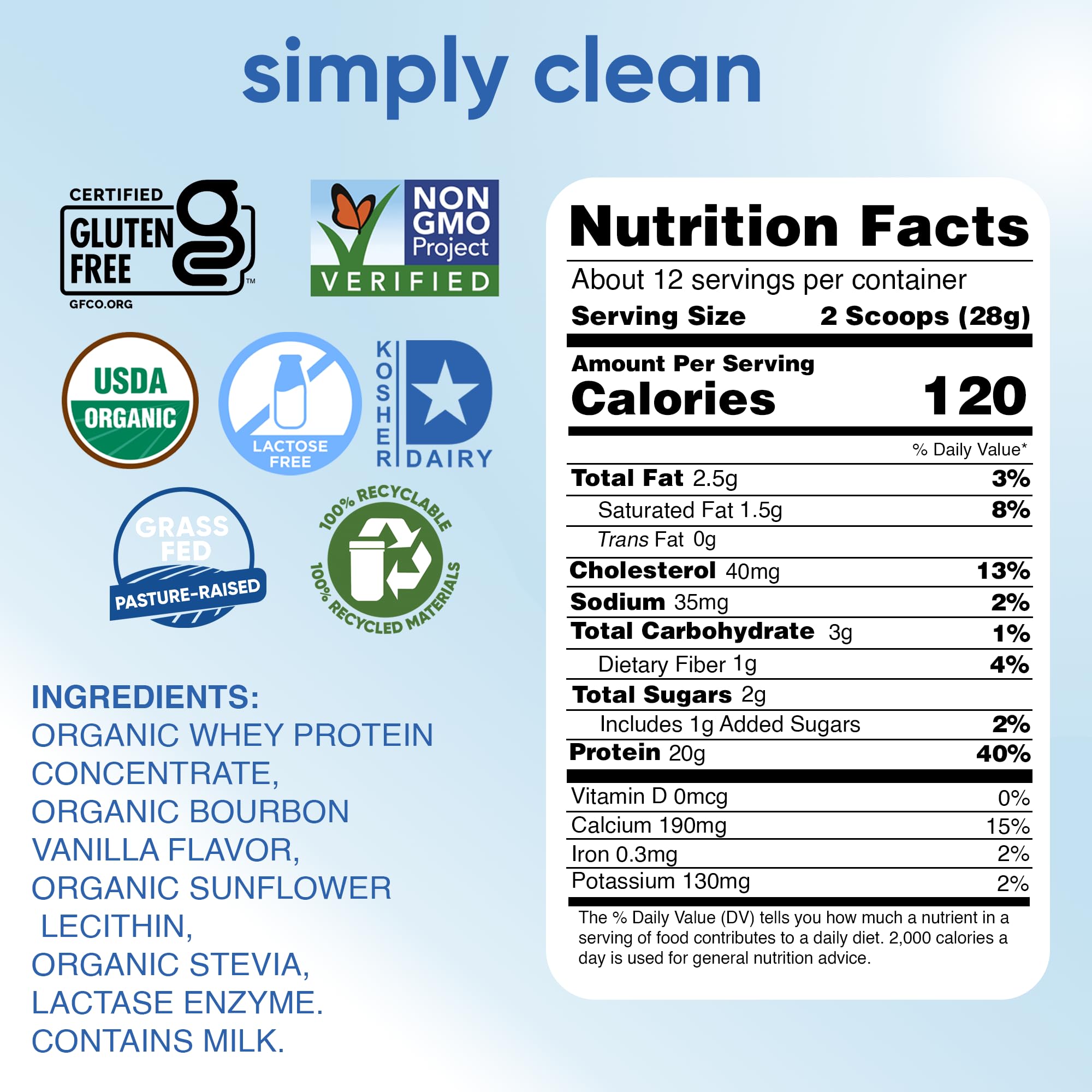Simply Tera's lactose-free whey powder scoop shows convenient protein for busy days