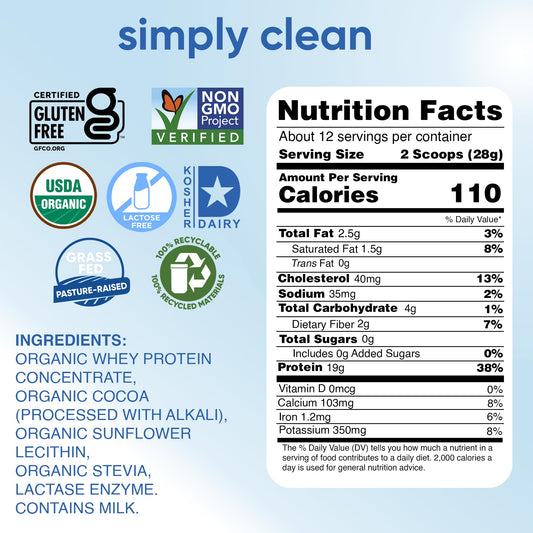 Simply tera's lactose-free whey scoop ready for a protein-packed serving.