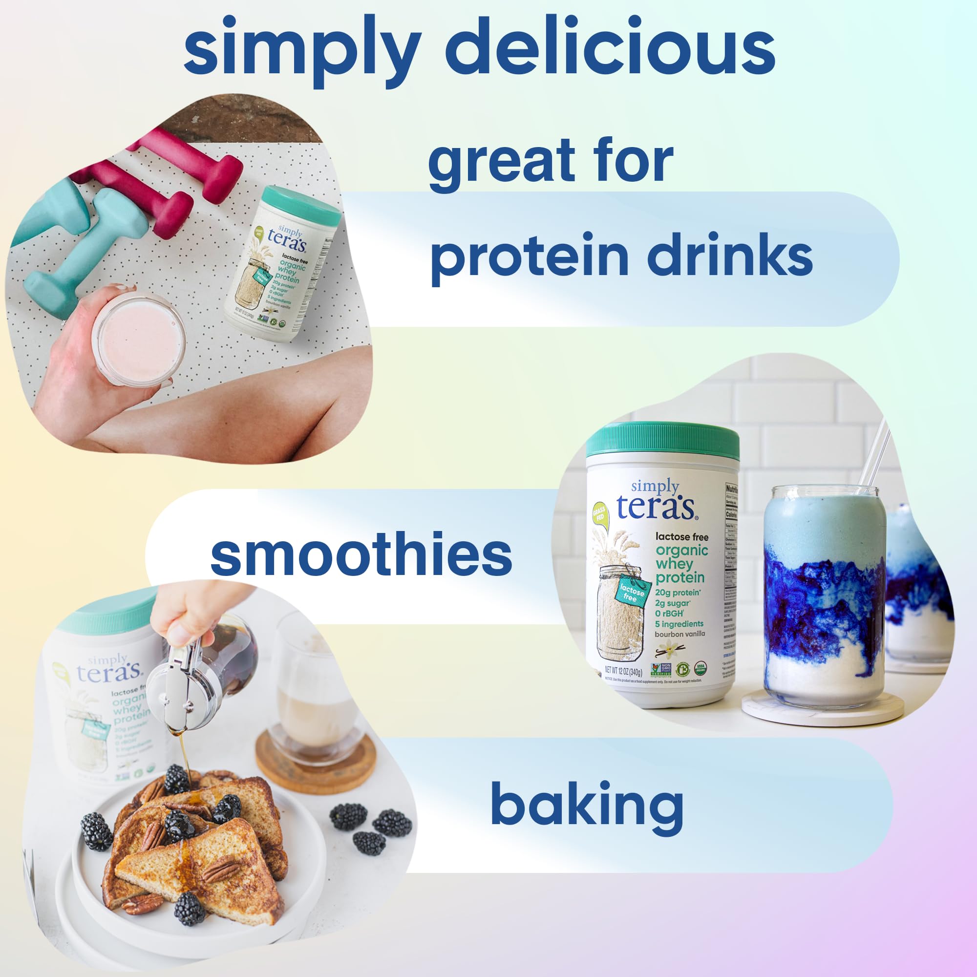 Simply Tera's organic grass-fed whey ingredients panel signals quality sourcing