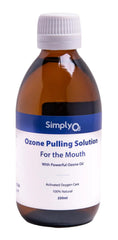 Simply O3 ozone olive oil pulling bottle with peppermint for daily oral care and fresh breath.