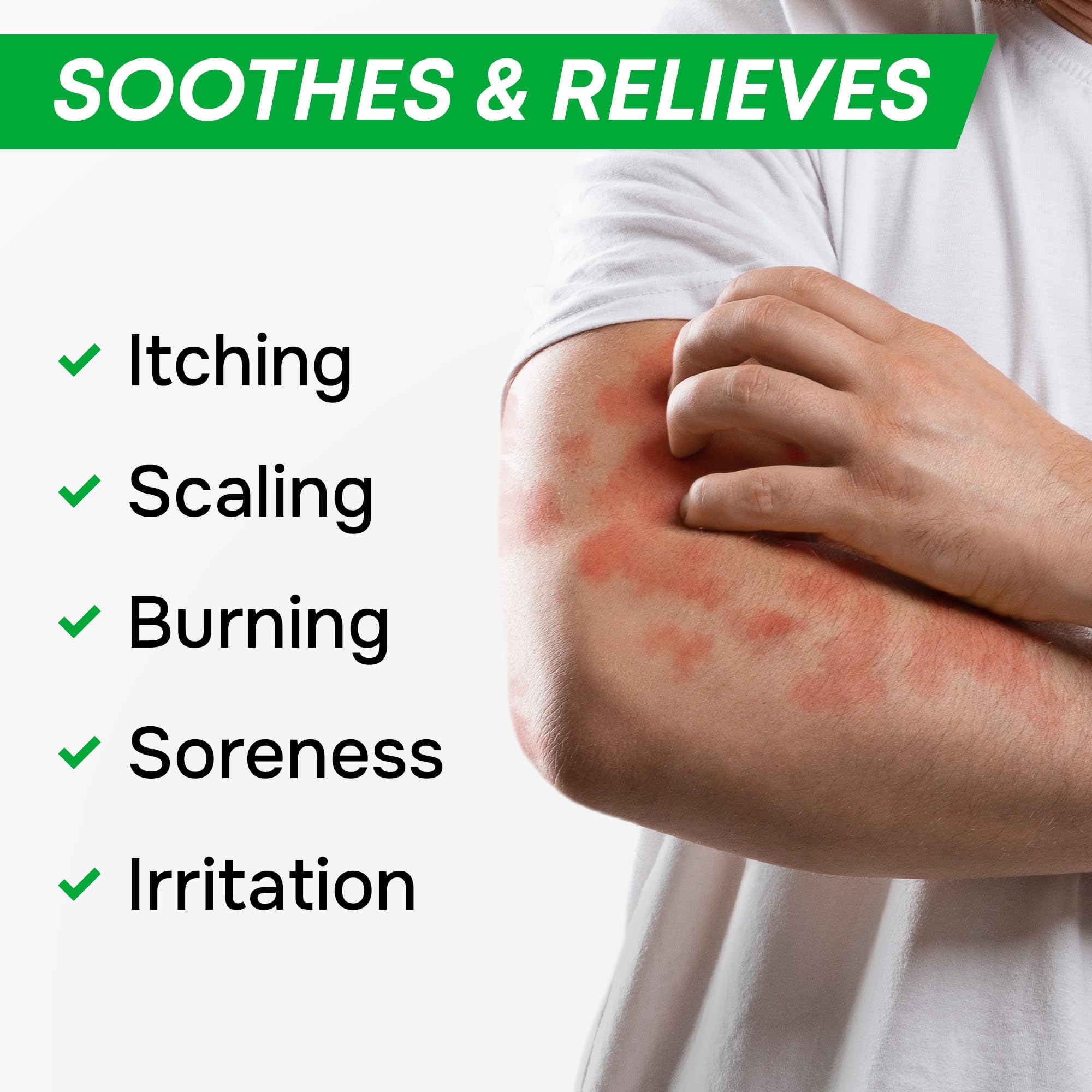 Ingredients like Aloe Vera and Vitamin E soothe and hydrate the affected area.
