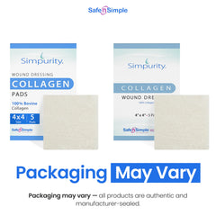 Simpurity collagen pad soft-gel texture provides comfortable wear on wounds.