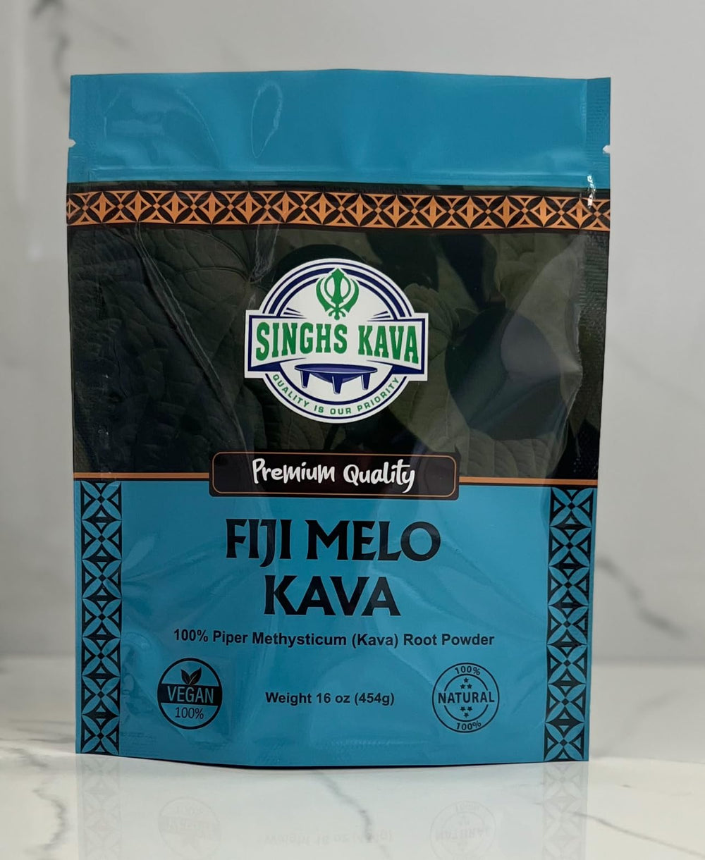 SINGHS dark noble kava powder texture with a potent kick.