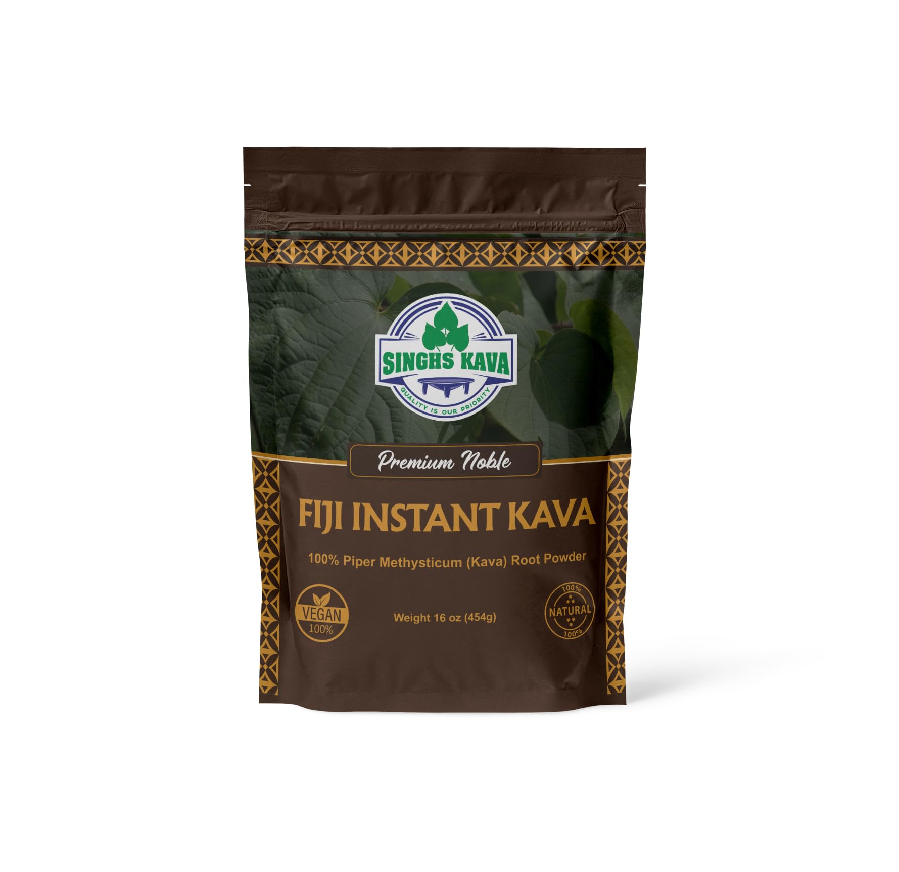 SINGHS Noble Fiji Instant Kava Powder bottle pour showcasing convenient packaging for easy use