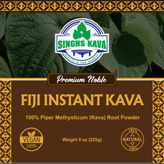 SINGHS Noble Fiji Instant Kava Powder prepared cup ready to enjoy in minutes