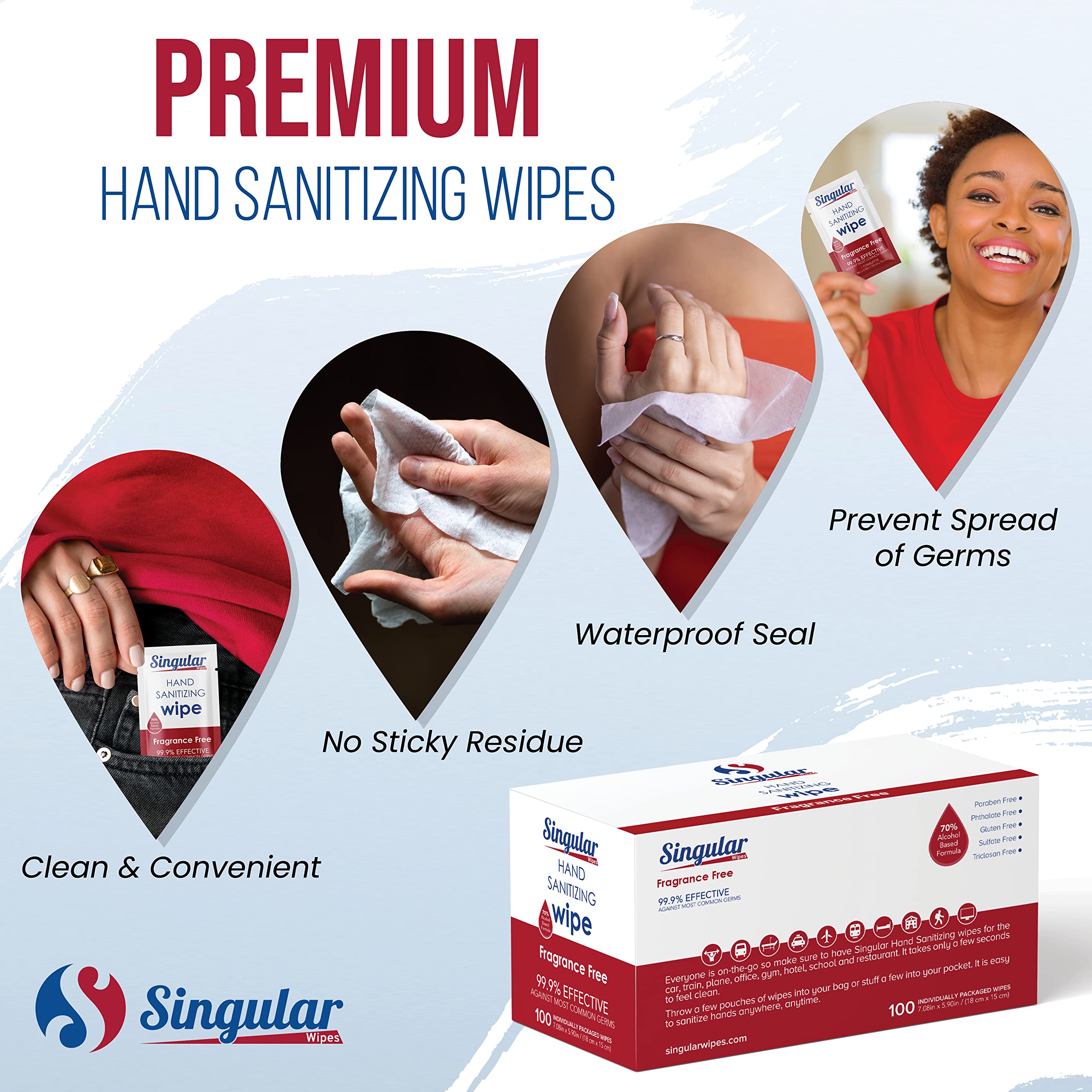 Fragrance-free formula in Singular Wipes preserves skin comfort.