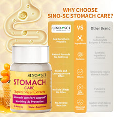 Sino-Sci Stomach Care packaging box showing GMP quality and FDA registration