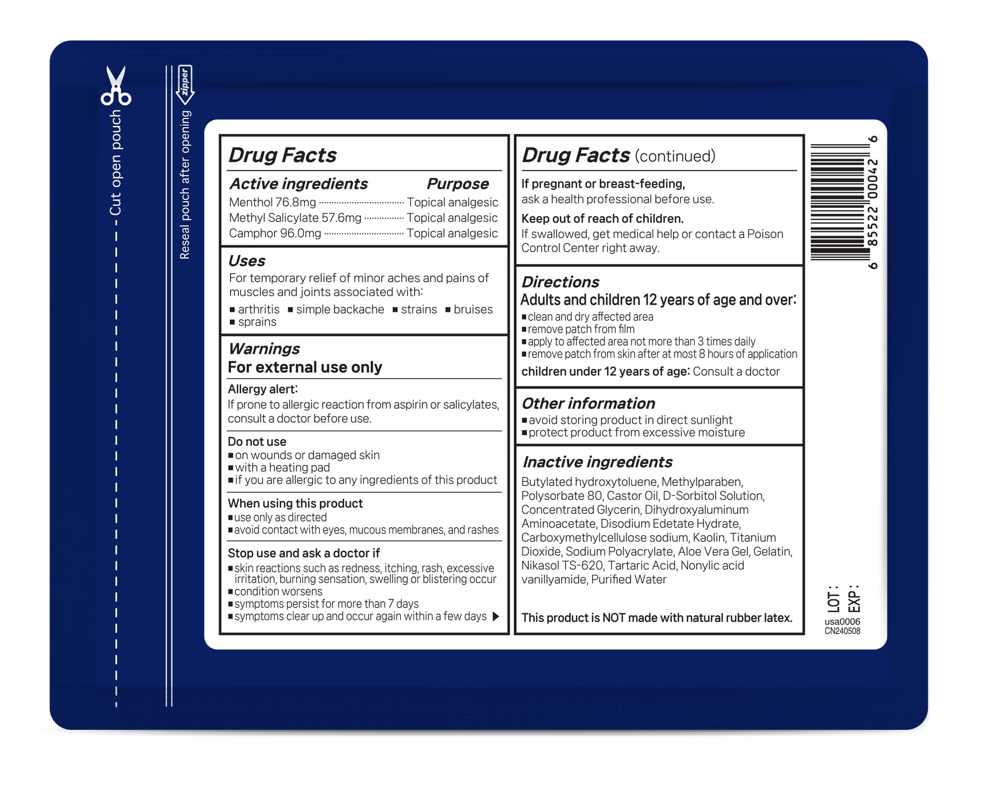 SINSINPAS Arex Flex patch suitable for sensitive skin with gentle formula