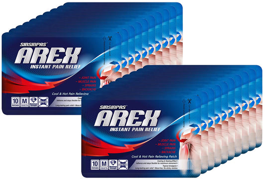 SINSINPAS AREX patch showing dual cooling and heating for targeted relief.