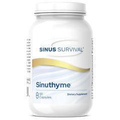 Sinus Survival SinuThyme bottle for natural sinus support and daily use.