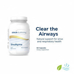 Sinus Survival SinuThyme serving image suggests simple daily dosage.