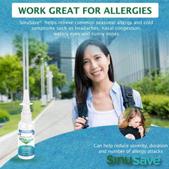 Sinusave Air Traveler packaging box showing drug-free nasal relief