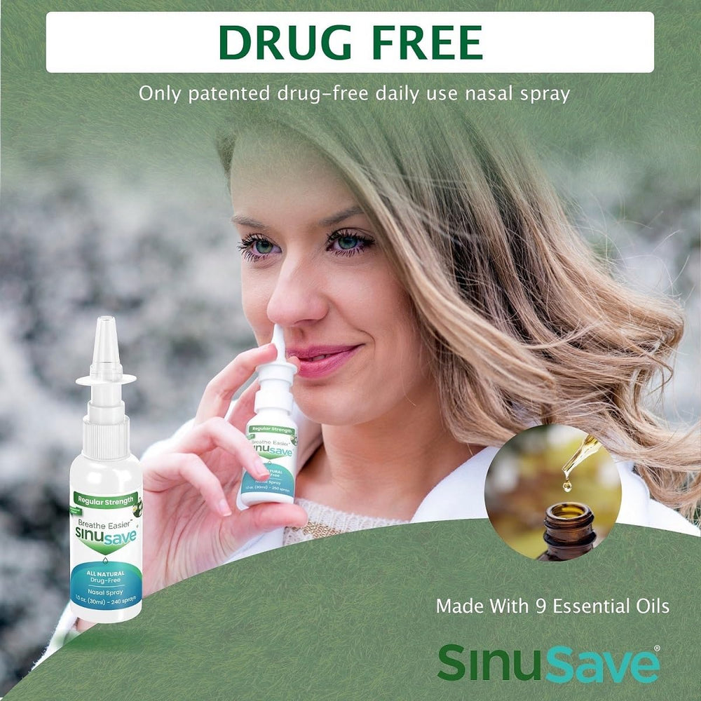 Sinusave regular strength packaging-box shows convenient, travel-friendly 1 oz size