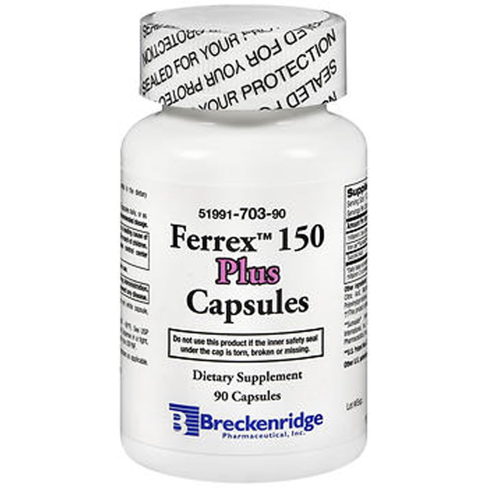 Sioditin Breckenridge Ferrex 150 Plus capsules bottle for daily iron support
