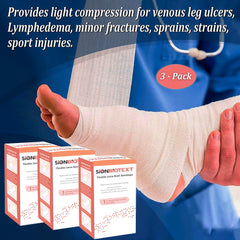 Sion Biotext Unna Boot self-adhesive wrap shown for easy application