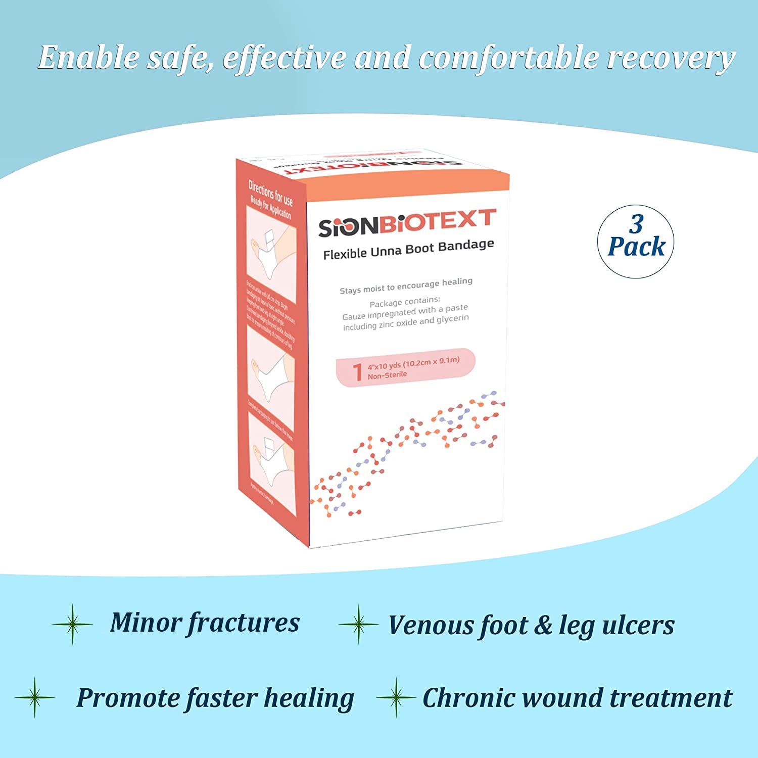 Sion Biotext Unna Boot used for venous ulcer care scenarios