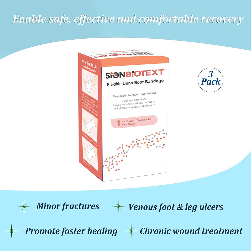 Sion Biotext Unna Boot used for venous ulcer care scenarios