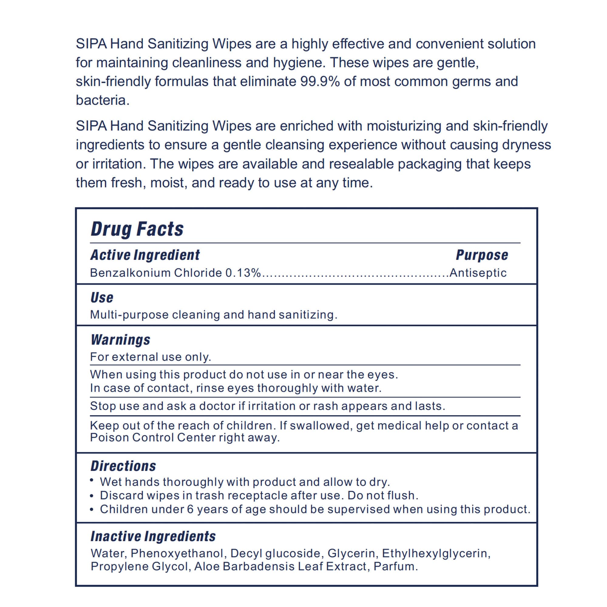 SIPA grease and grime removal wipes for quick, mess-prone moments.
