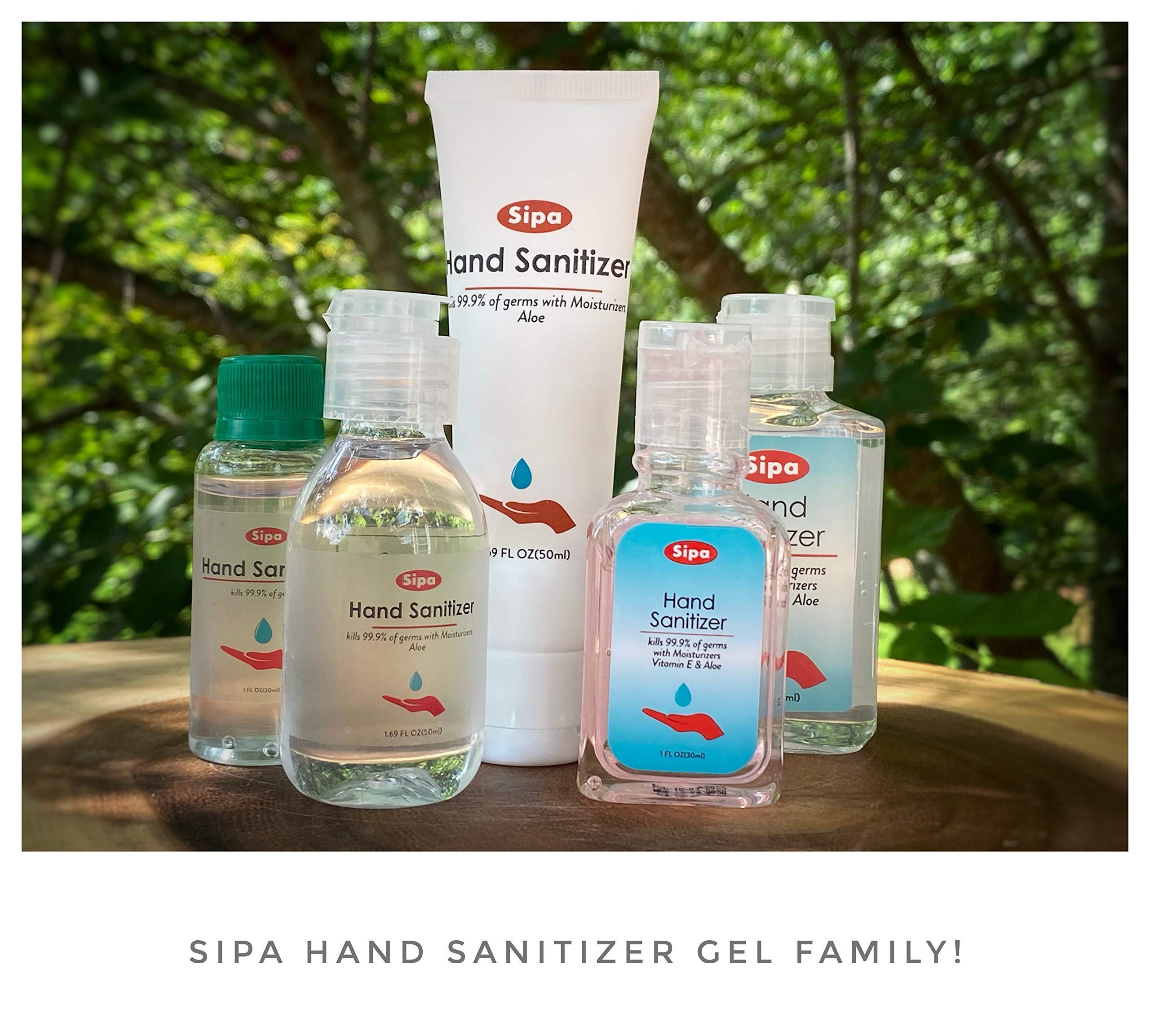 SIPA travel sanitizer highlights Aloe and Vitamin E for skin hydration