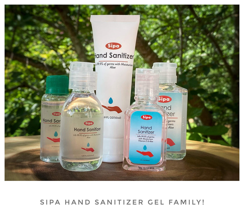 SIPA travel sanitizer highlights Aloe and Vitamin E for skin hydration