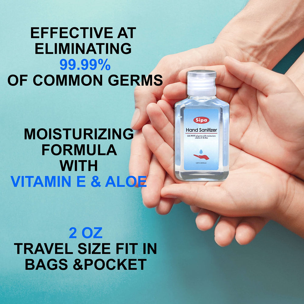 SIPA hand sanitizer bottle with flip cap for easy grip and quick access