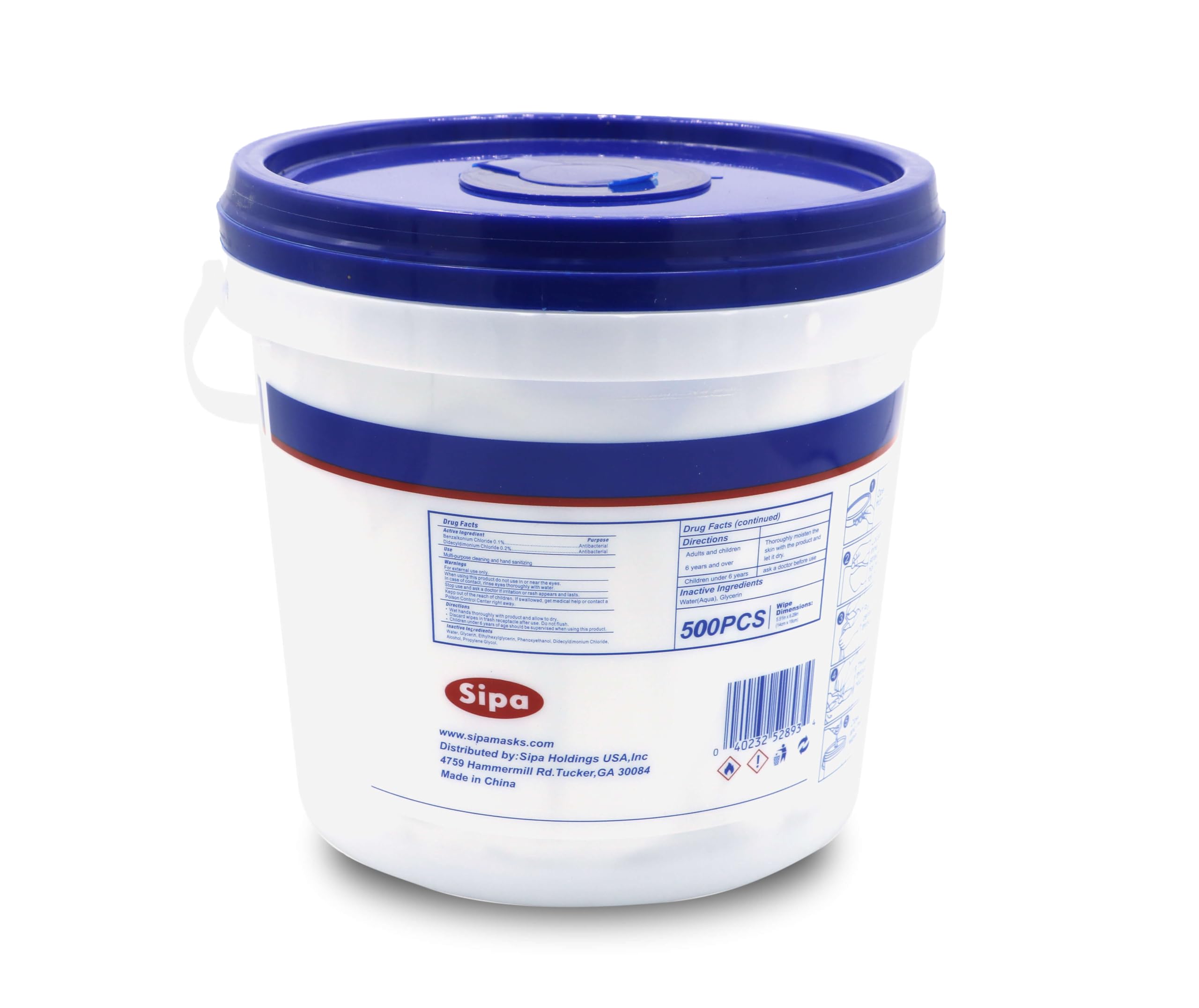 SIPA hand sanitizing wipes six-refill pack for ongoing hygiene.