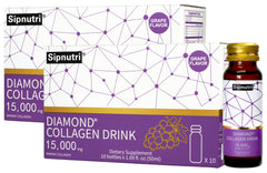 Sipnutri Diamond Collagen Drink bottle front with grape flavor for daily beauty boost
