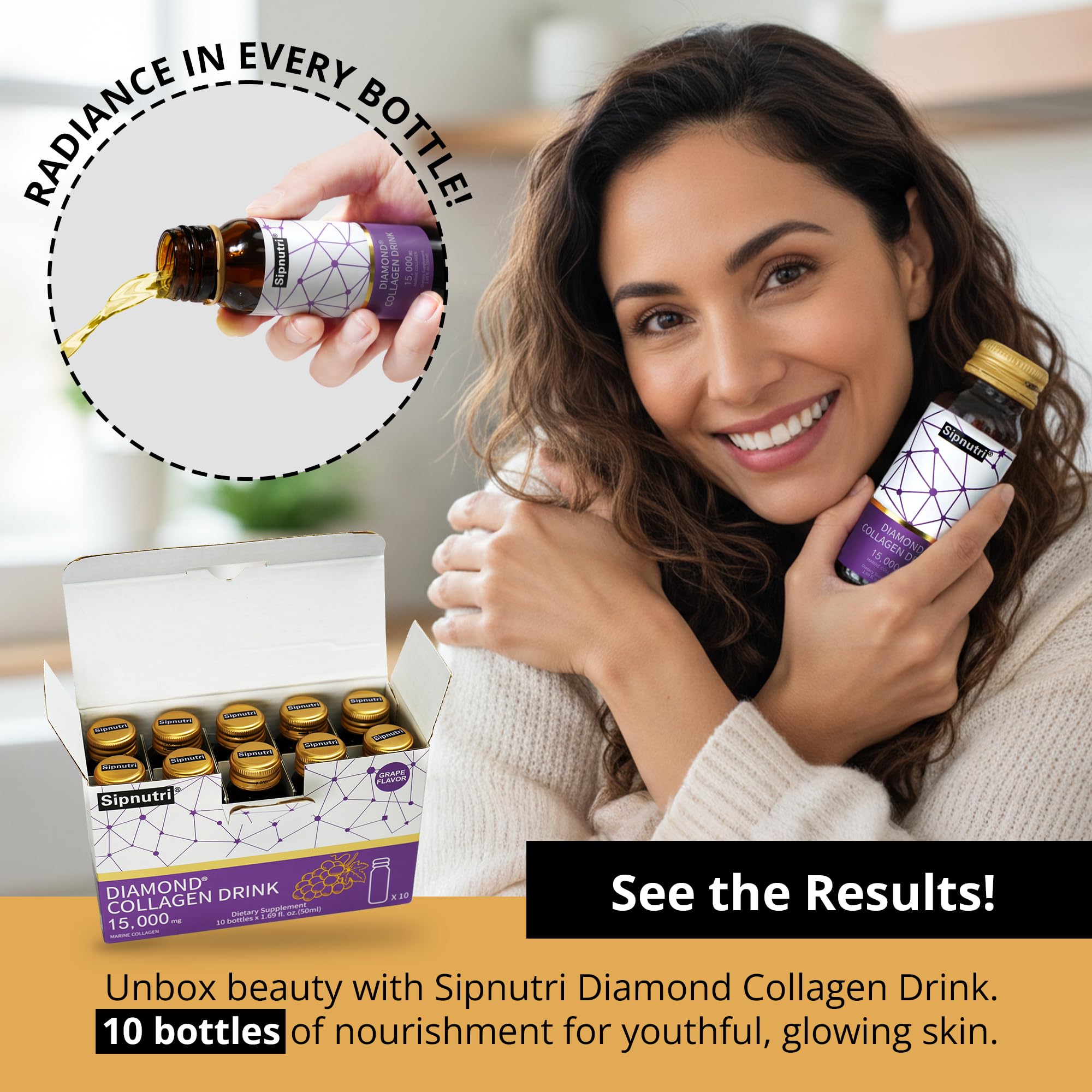 20-pack packaging of Sipnutri Diamond Collagen for daily use