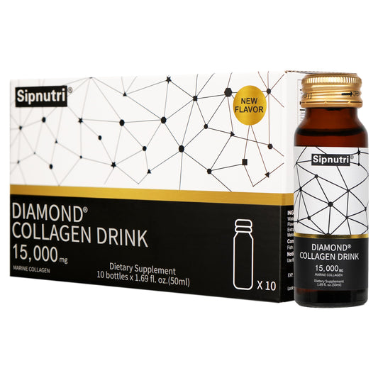 Sipnutri Diamond Marine Collagen Bottle shown for daily beauty support and refreshment