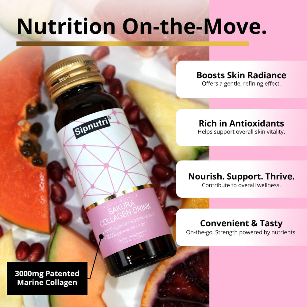 Sipnutri Glow Complex cherry blossom and mangosteen image showcasing antioxidant-rich blend.