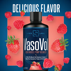 SIRENLABS Vaso-Vol graphic illustrating vasodilation and hydration benefits.