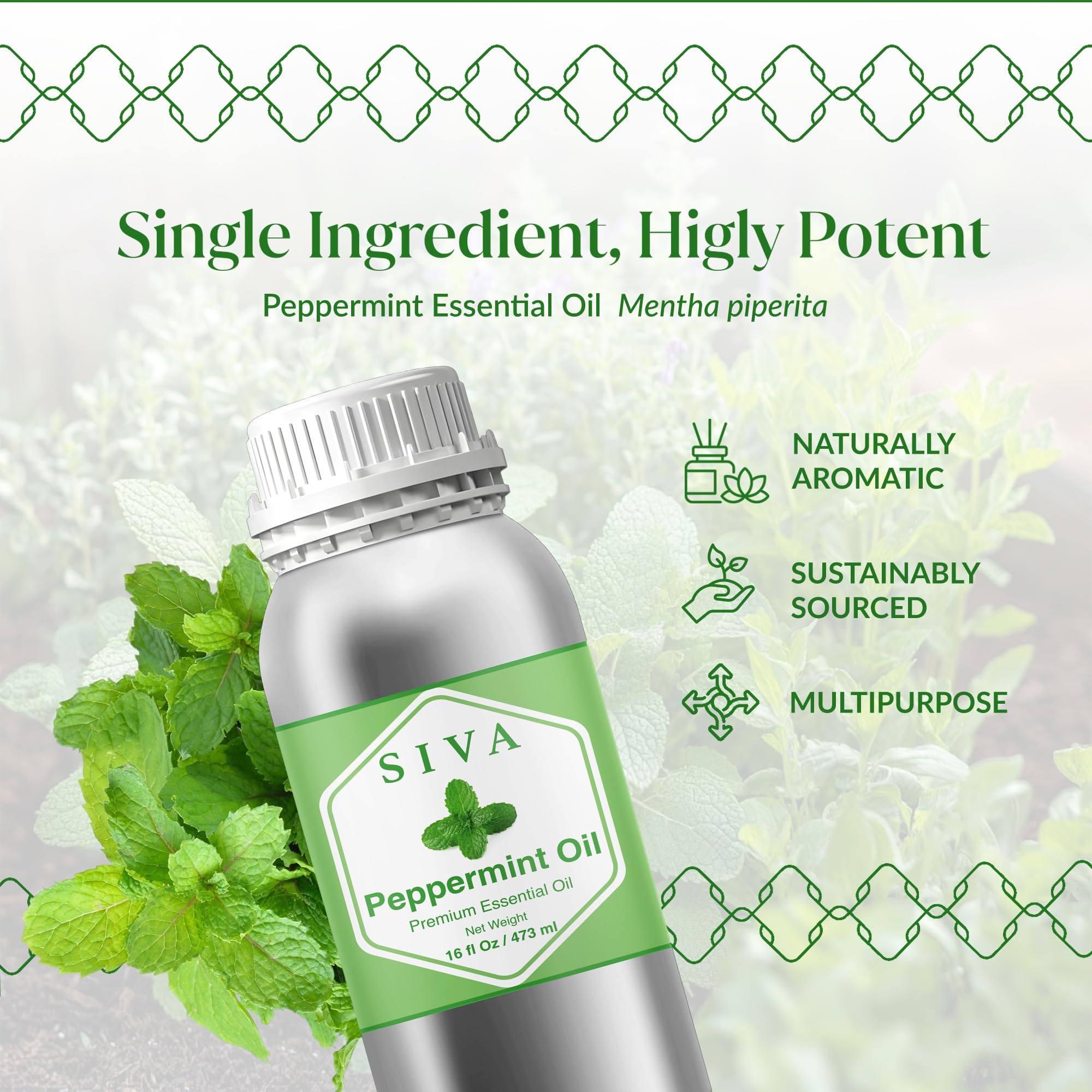 SIVA ORGANICS Peppermint Oil used in skin care blends.