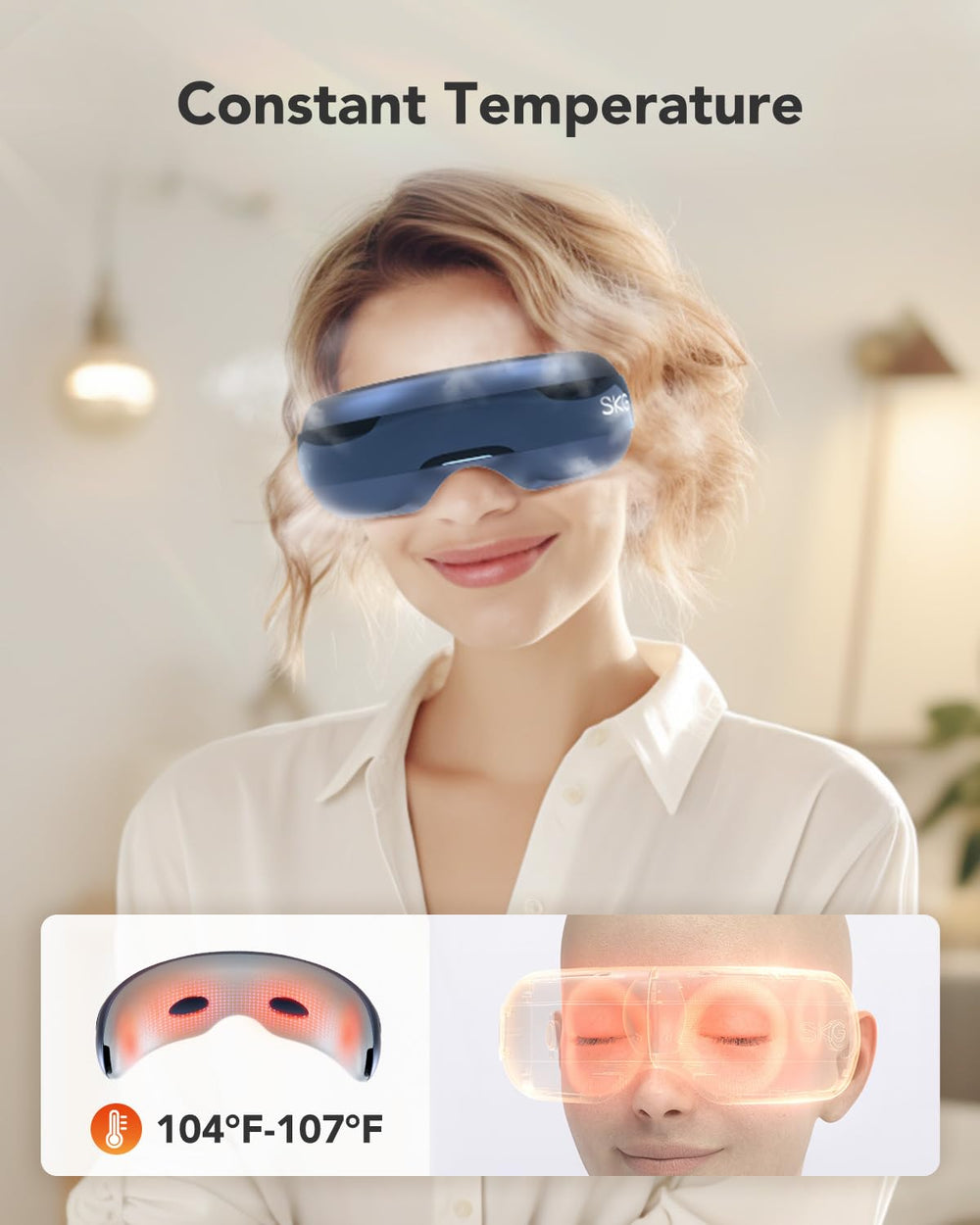 SKG Eye Massager Vision Window lets you watch content safely while massaging.