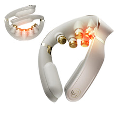 SKG foldable neck massager in compact travel design for easy packing and on-the-go relief.