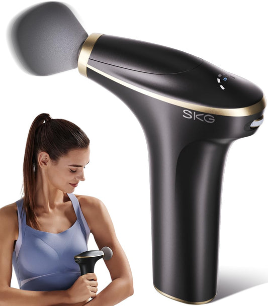 SKG FS700 mini massage gun with 10mm amplitude for deep tissue relief