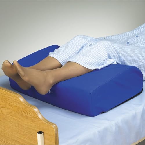 Skil-Care Heels-Off cushion side view promotes circulation during extended bed rest.