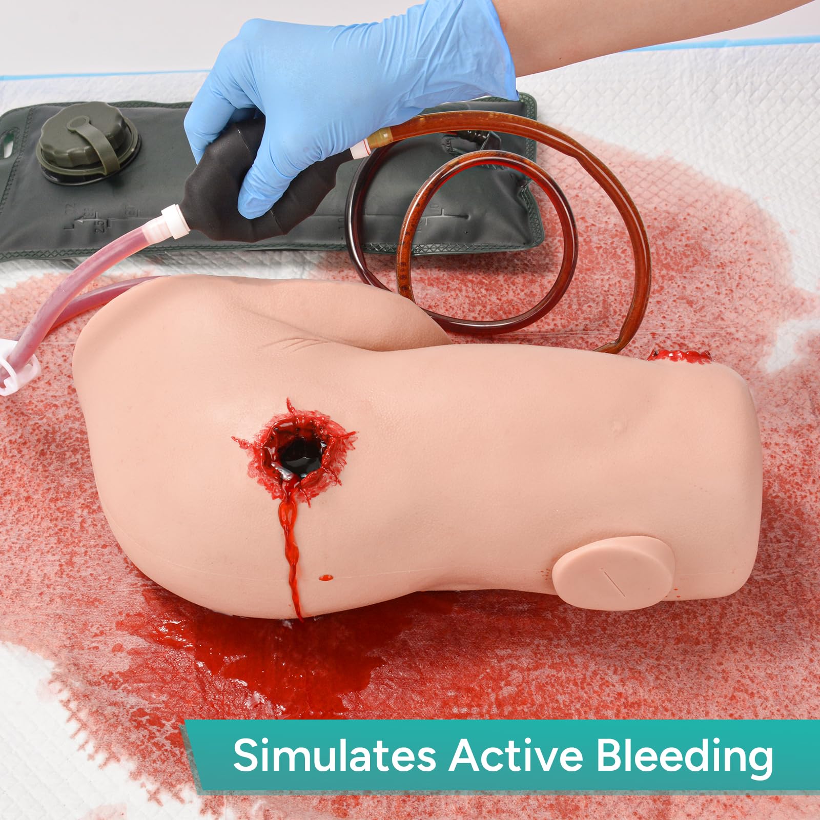 Skillssist silicone wound trainer demonstrates durability for repeated packing drills.