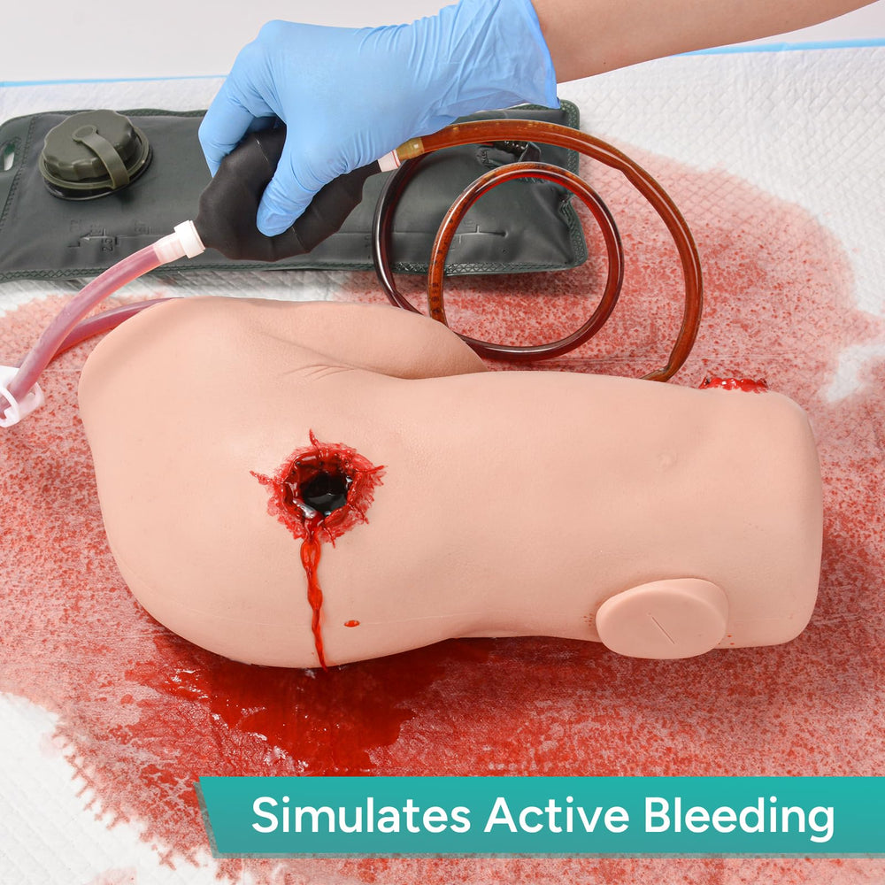 Skillssist silicone wound trainer demonstrates durability for repeated packing drills.