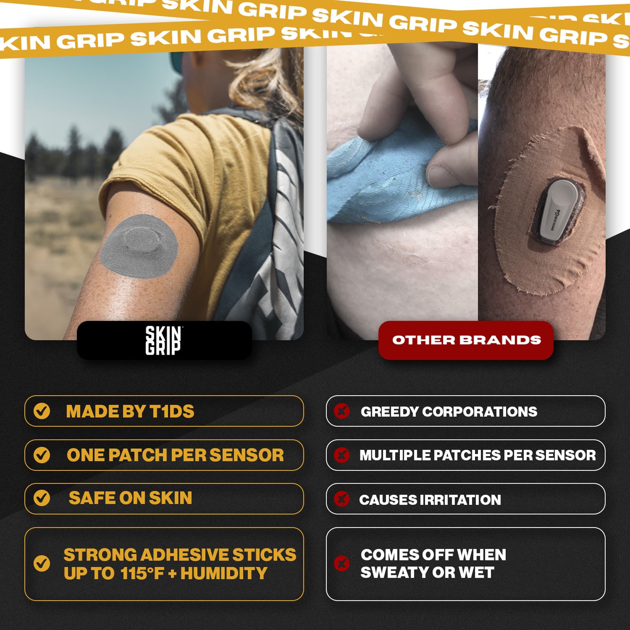 Skin Grip five-part design enables seamless application.