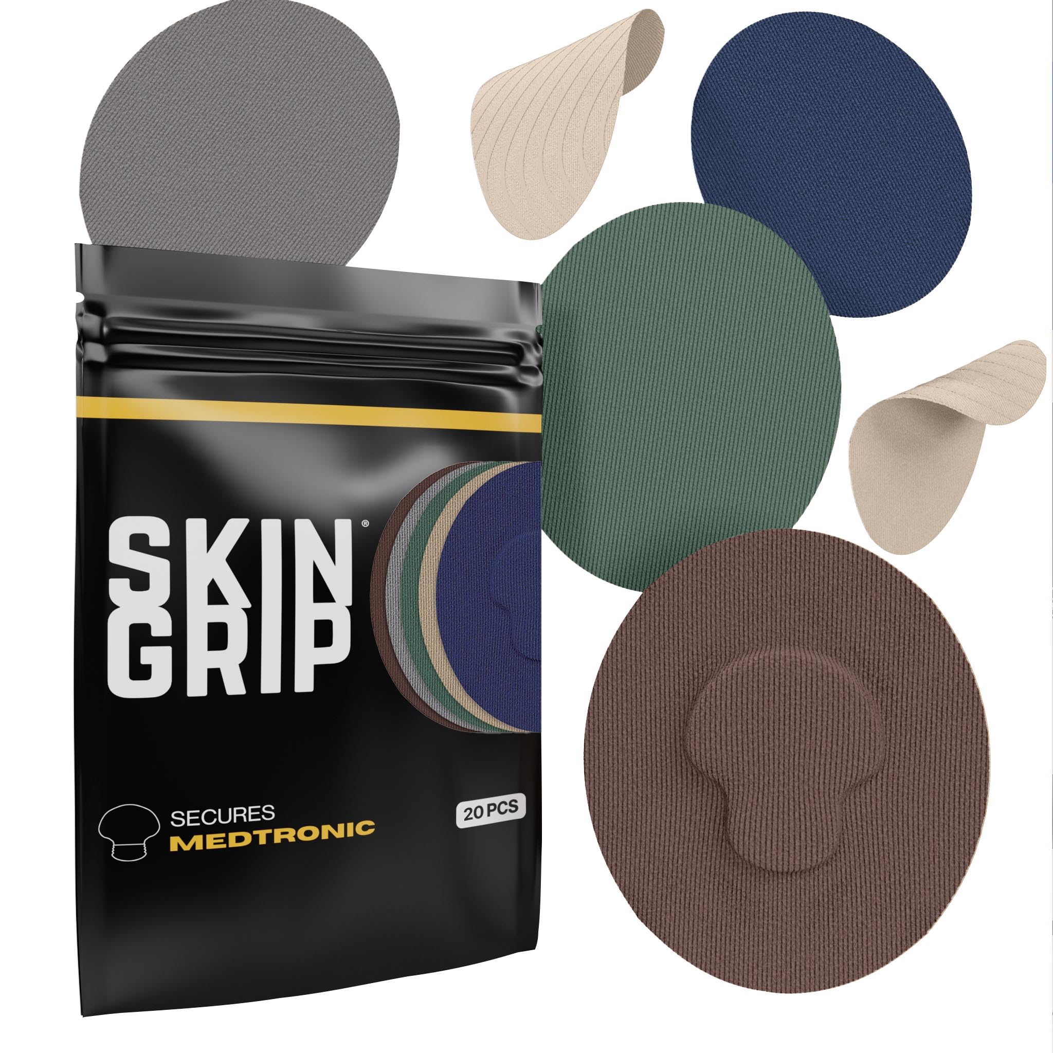 Skin Grip CGM patch on arm for secure wear during workouts.