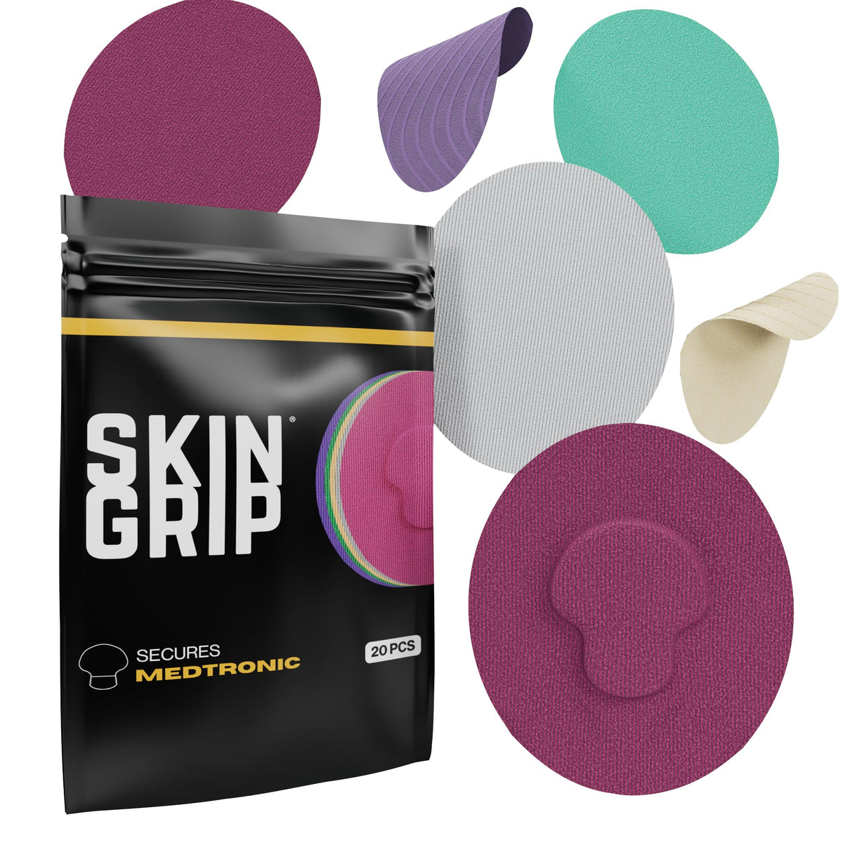 Skin Grip CGM patch compatible with Medtronic Guardian for secure sensor wear