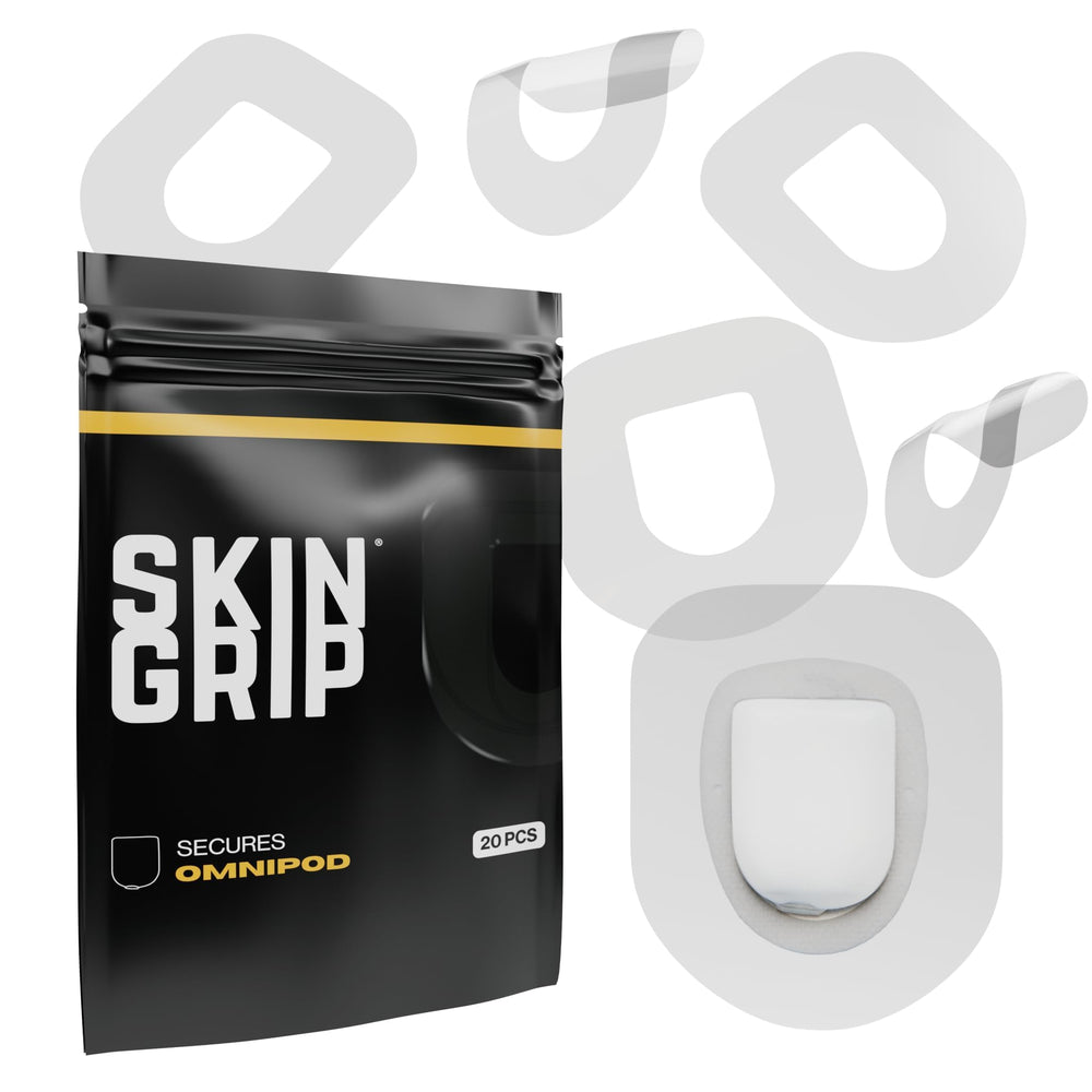 Skin Grip CGM patch secures Omnipod for daily activities