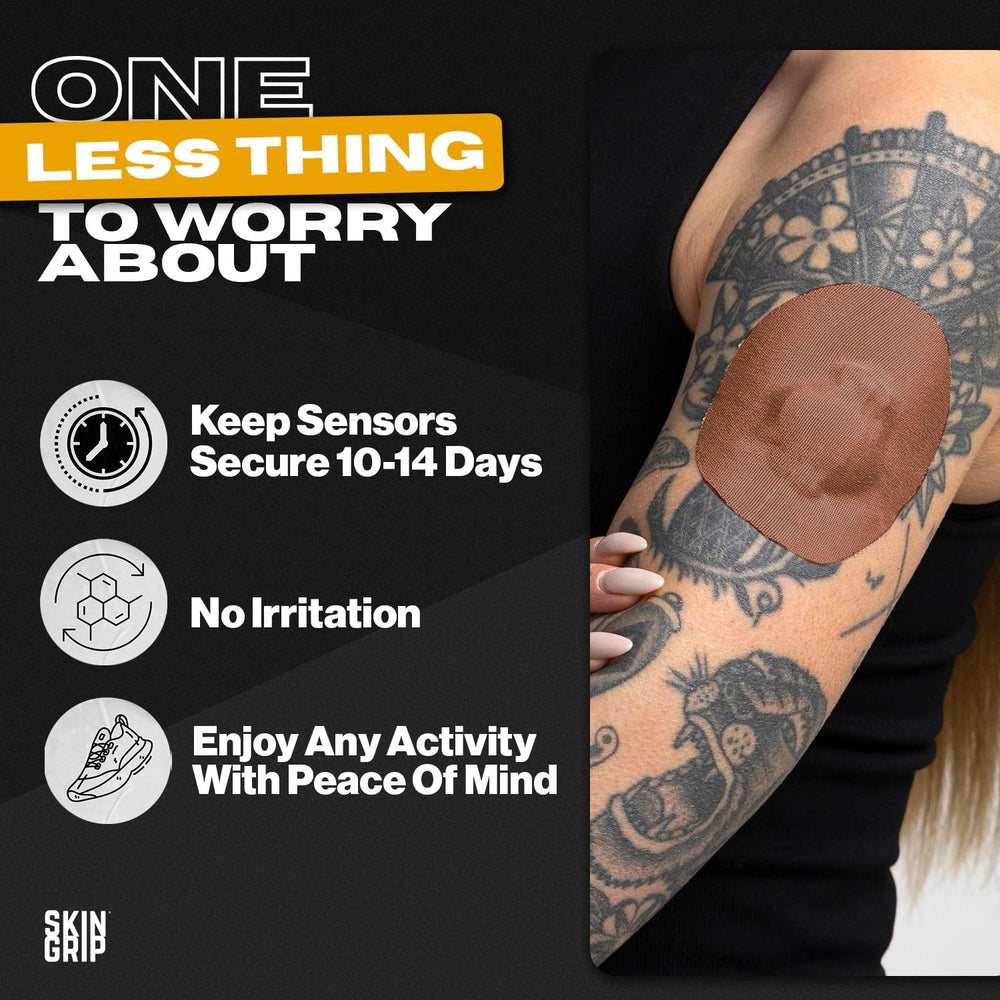 Skin Grip CGM patch pre-cut for easy, precise device fit.