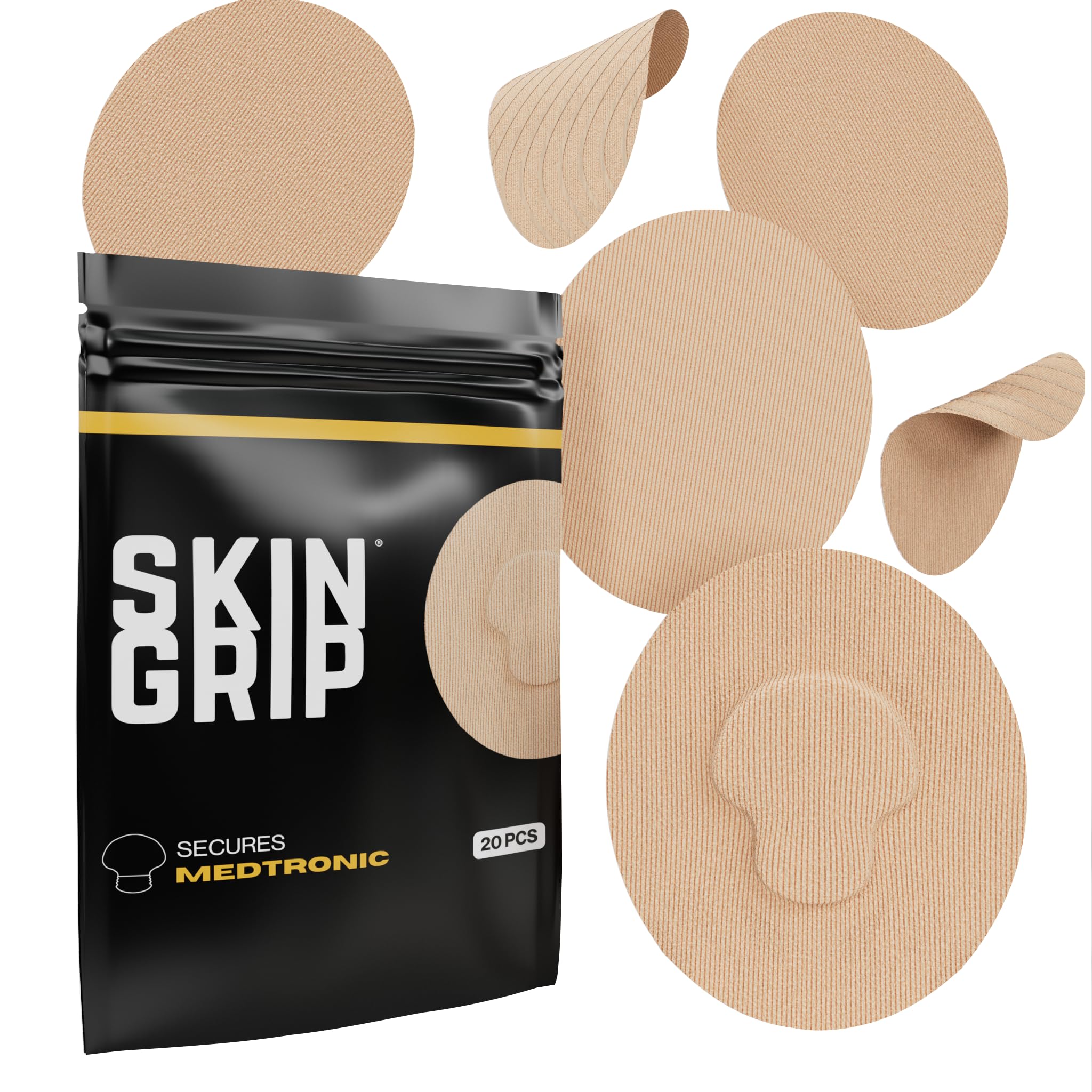 Skin Grip CGM Patch Waterproof: secure fit during showers and swims, protecting your sensor.
