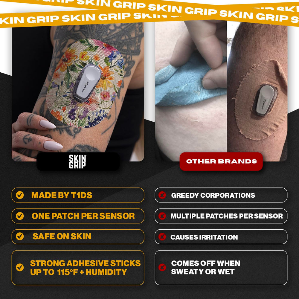 Skin Grip patch uses medical-grade adhesive that is latex-free and hypoallergenic.